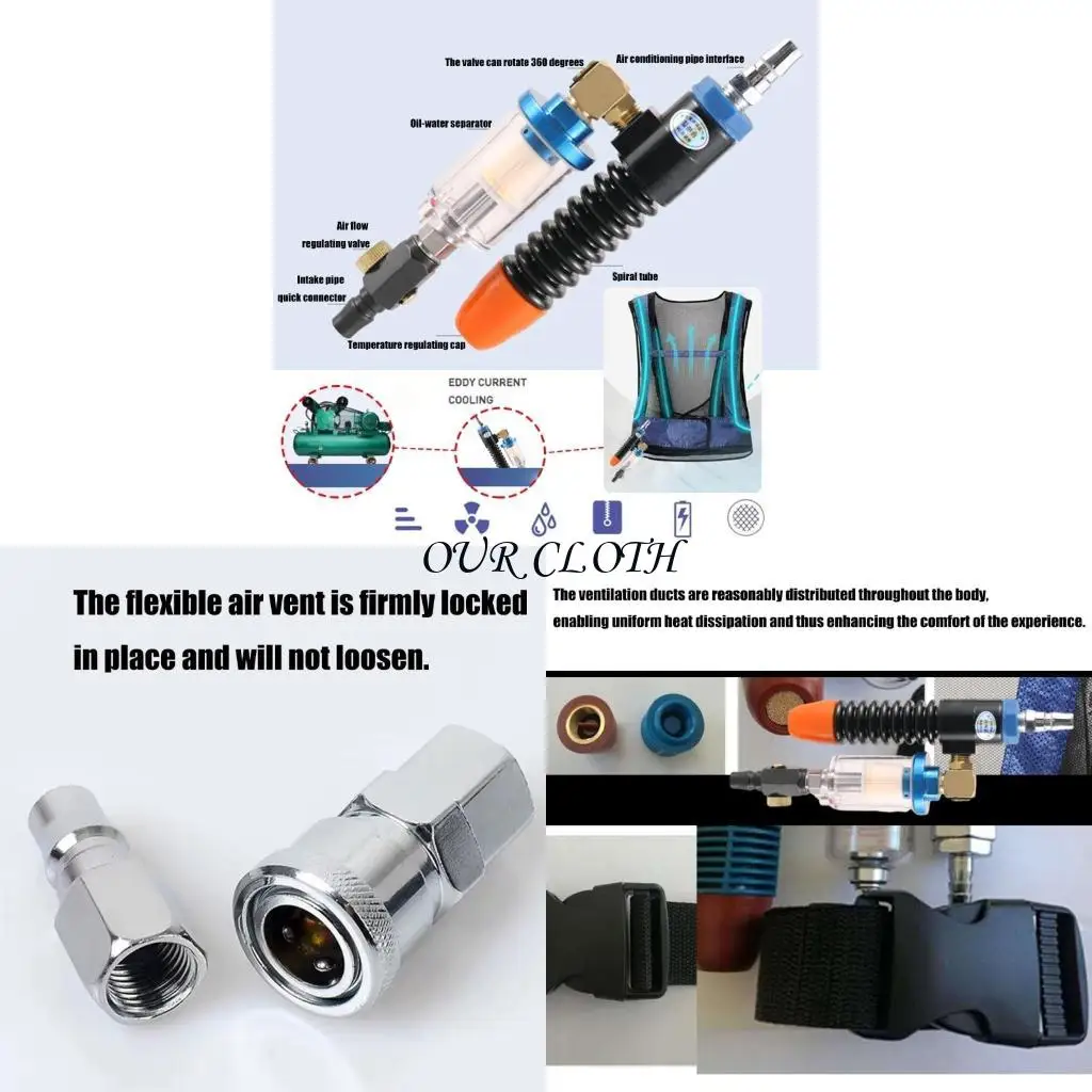 

Полезное охлаждение воздуха в воздухопроницаемом охлаждающем жилете для строителя.