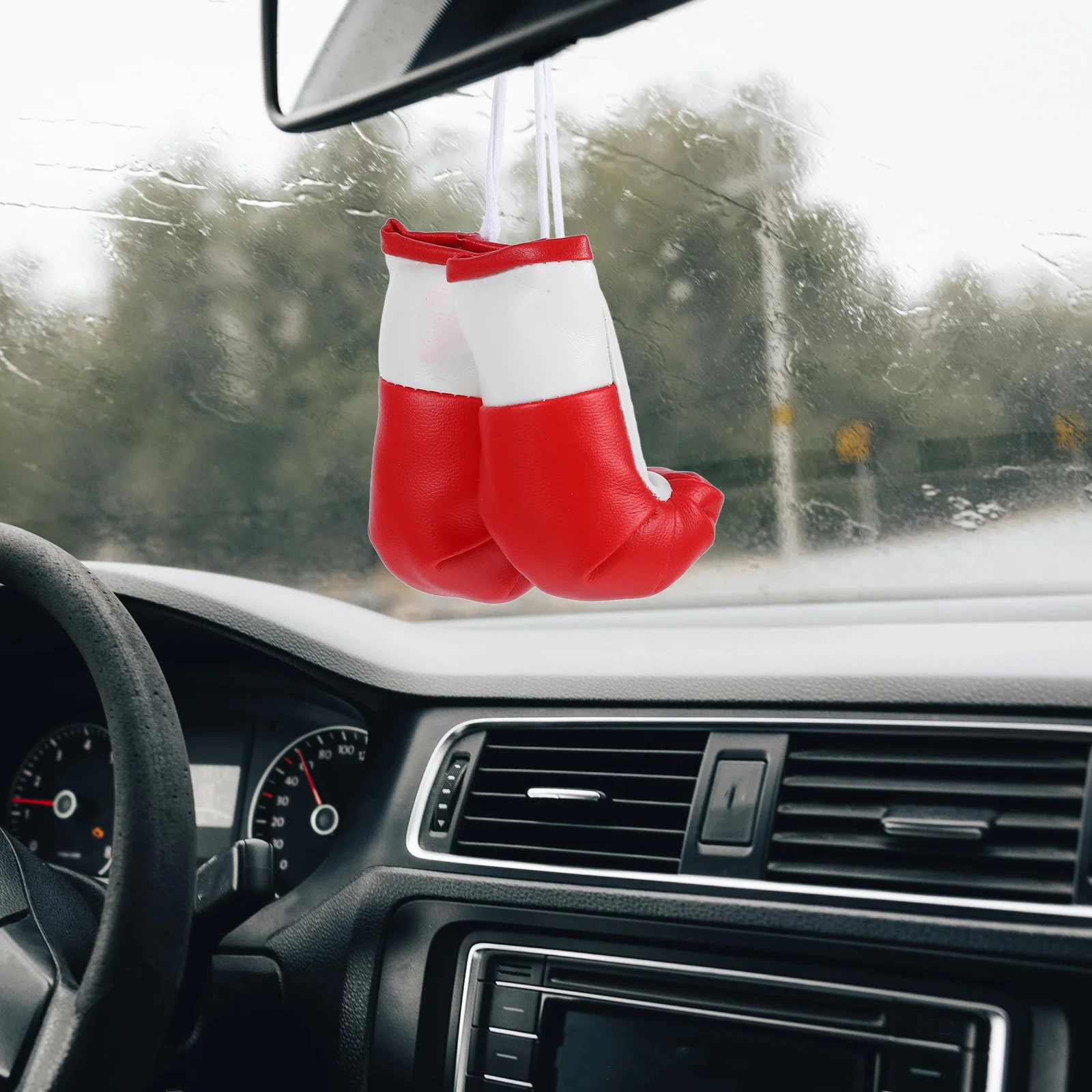 

2Pcs Mini Boxing Gloves Car Mirror Hanging Decoration Stylish Eyecatching Accessory Boxing Enthusiasts Red Car Decoration