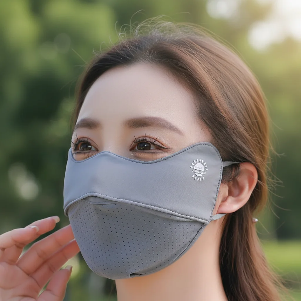 

Durable Breathable Ice Silk Mask Anti-UV Washable Sunscreen Mask Mesh Dustproof Anti-sun Mask Protect The Corners of The Eyes