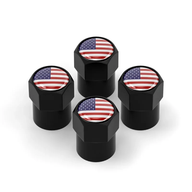

Automobile tire Aluminum alloy hexagonal cylinder American flag valve cap material Valve core cover Universal dust cover
