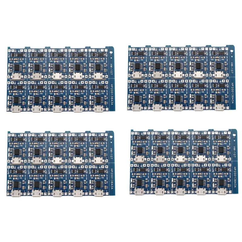 40Pcs 5V Mini USB 1A 18650 for TP4056 Lithium Battery Charging Board with Protection Charger Module