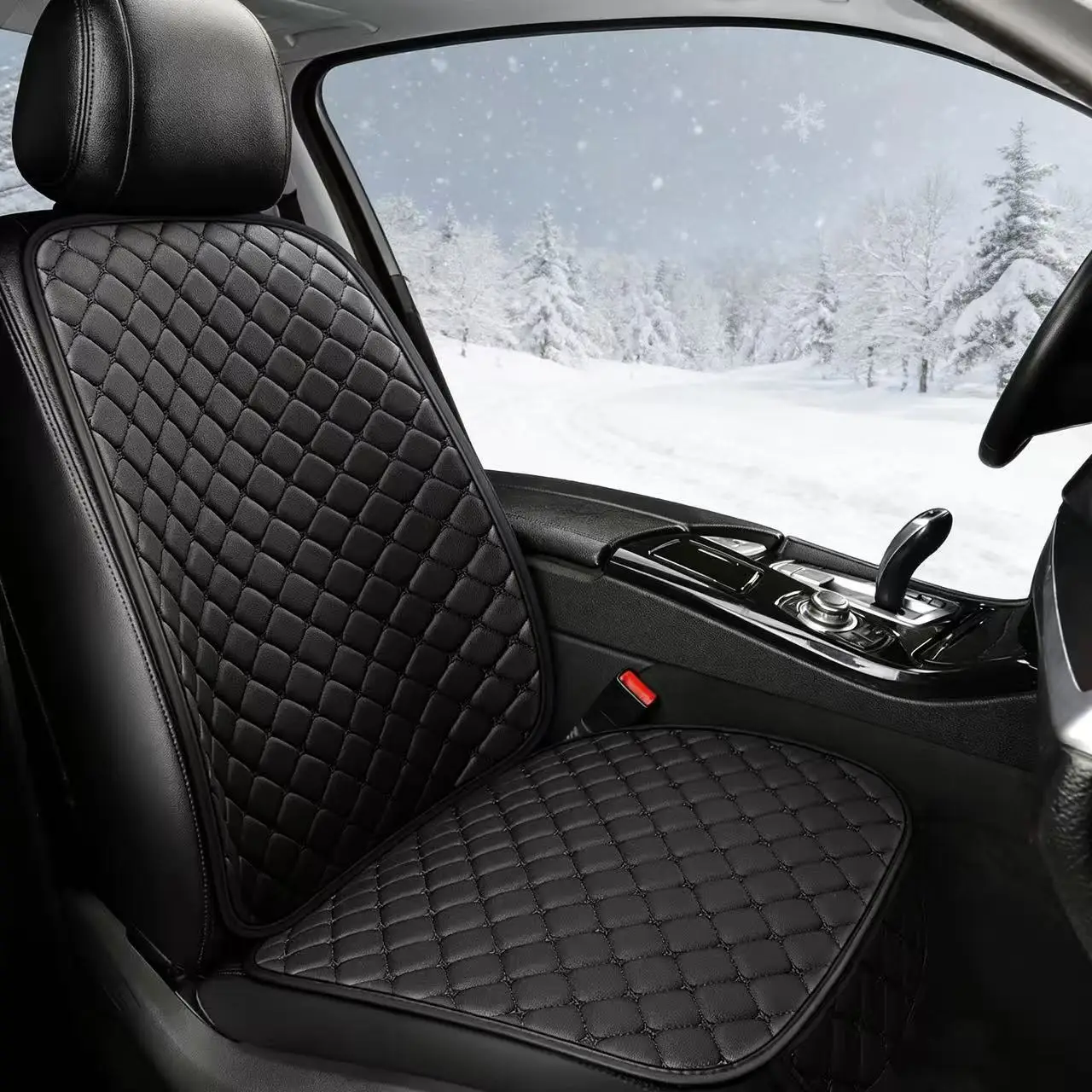 

Car seat cushion leather all season universal 7-piece set, single seat anti slip, wear-resistant, no tie, portable rear five sea