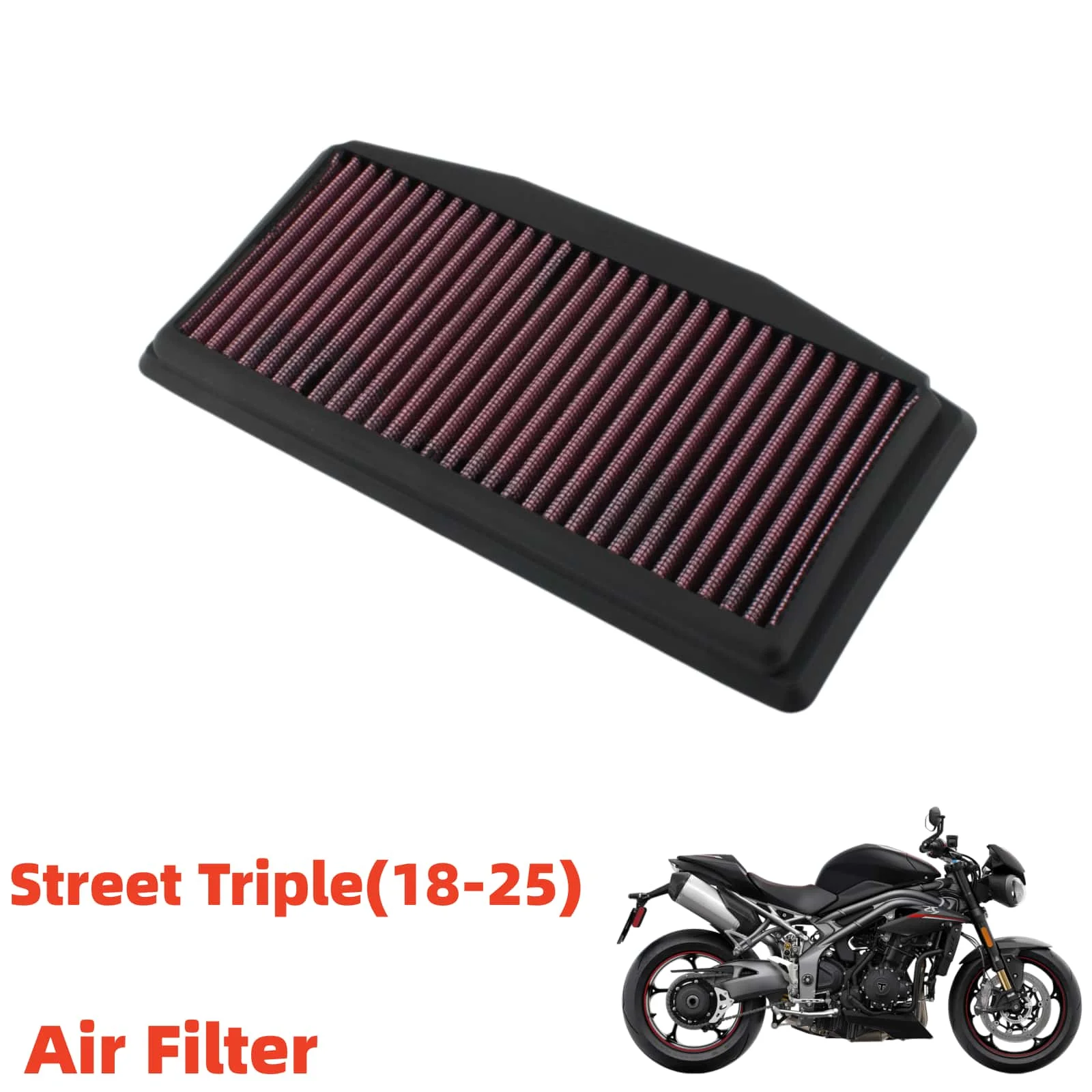 

FOR Triumph Street Triple 765 RS R LRH Low S Edition 2018-2025 Edition Motorcycle Intake Cleaner Air Filter Moto Accessorie