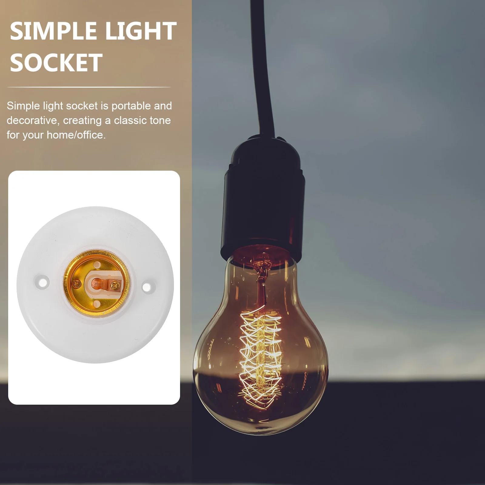 

10pcs E27 Screw Lamp Holder Light Socket Base Flat Bulb Copper Replacement Solar Lamp Parts Outdoor Lighting Solution