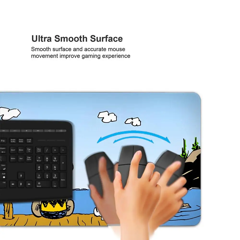 لوحة ماوس كبيرة للألعاب مكتب حصيرة لوحة مفاتيح الكمبيوتر وسادة مكتب الحصير عدم الانزلاق المطاط لعبة لاعب الكمبيوتر السجاد ل سنوبي ماوس Kawaii