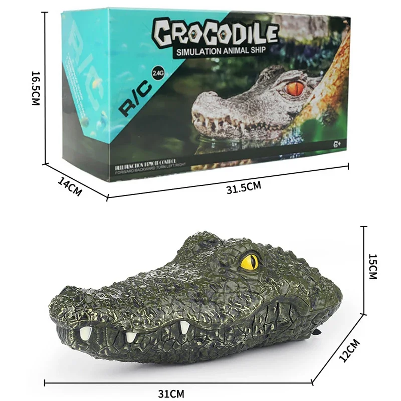 RC boat crocodile head speedboat spoof toys water game ship 2.4G radio remote control electronic toy gift for children boys