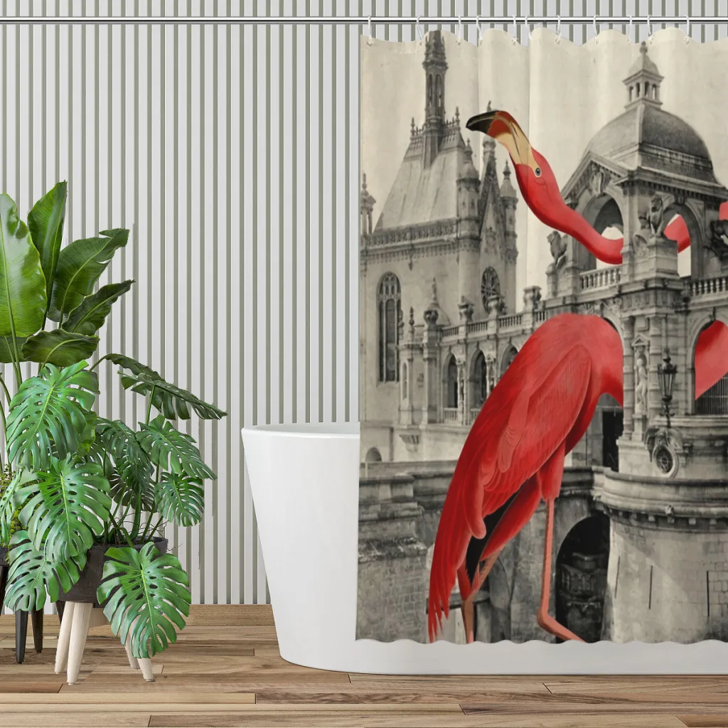 NUMBER 17 Bathroom Shower Curtains Flamingo Boho Waterproof Partition Creative Home Decor Bathroom Accessories