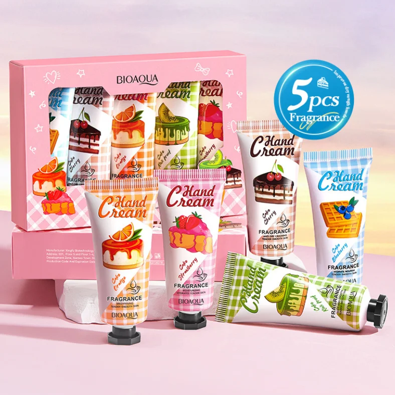 BIOAOUA Luxury Hand Cream Christmas Gift Set 5Pack Moisturizing Long-Lasting Fragrance Hand Cream for Dry Skin for Women & Men