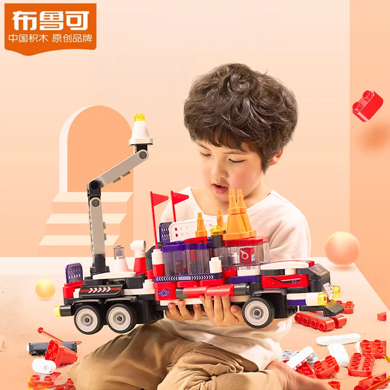 

Конструктор Blokees: Грузовик из крупных деталей, сборная модель тяжелого грузовика, универсальный дизайн, настольное украшение, игрушка, подарок