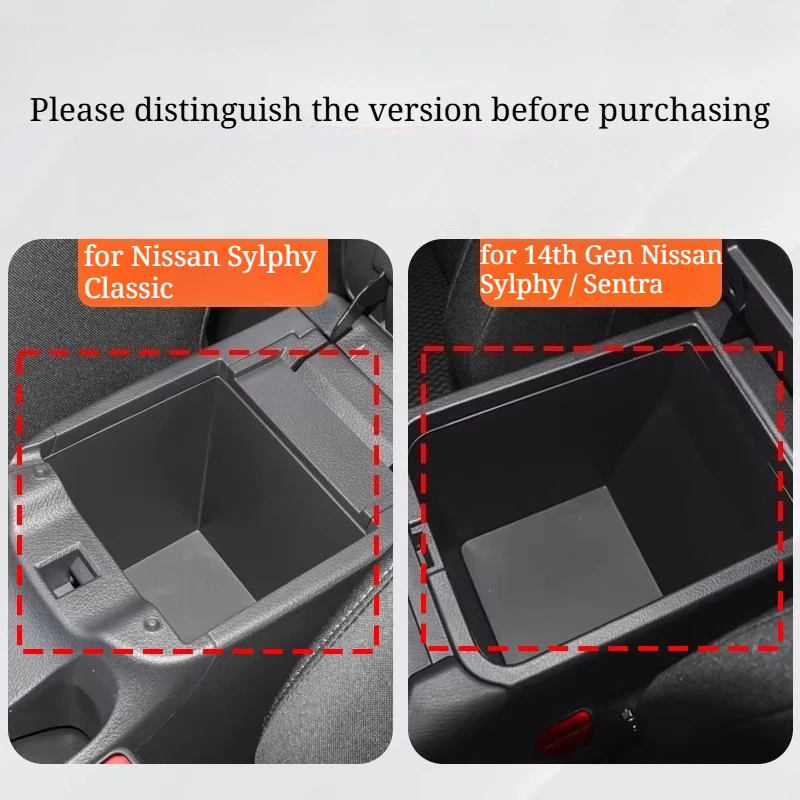 

Interior Hidden Armrest Organizer Insert Center Console Storage Tray Mod Parts for 14th Gen Nissan Sylphy Sentra B18