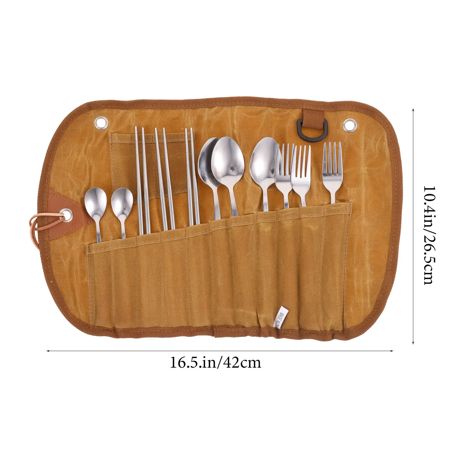 مجموعة واحدة من أدوات المائدة للتخييم، حقيبة أواني طعام مدمجة، مقصورات مدمجة لسهولة التخزين والأنشطة الخارجية والسفر والمطبخ