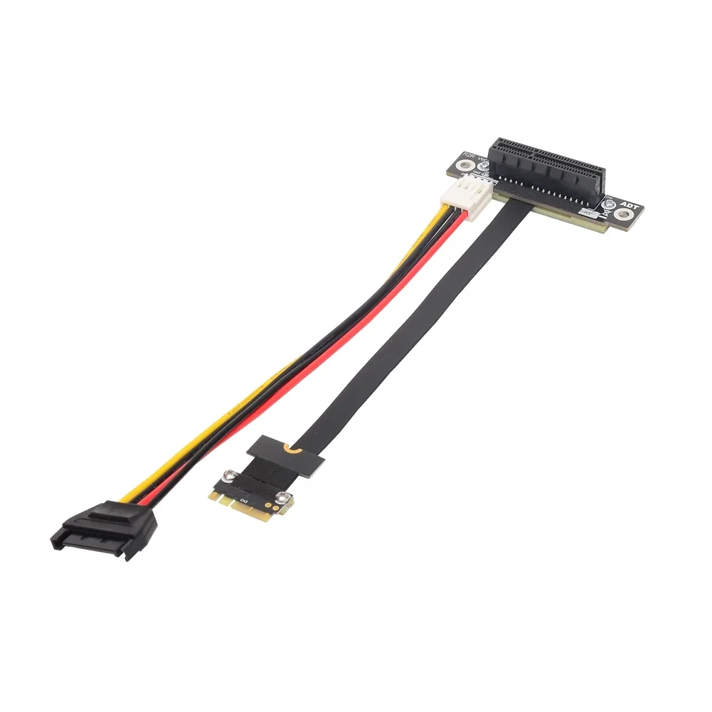 ADT-Link M.2 WiFi A+E Key A.E. to PCIe x4 4x Riser Extender Adapter Card Gen3.0 Cable AE Key A E For PCI-E 3.0 x1 x4 x16 M2 Card