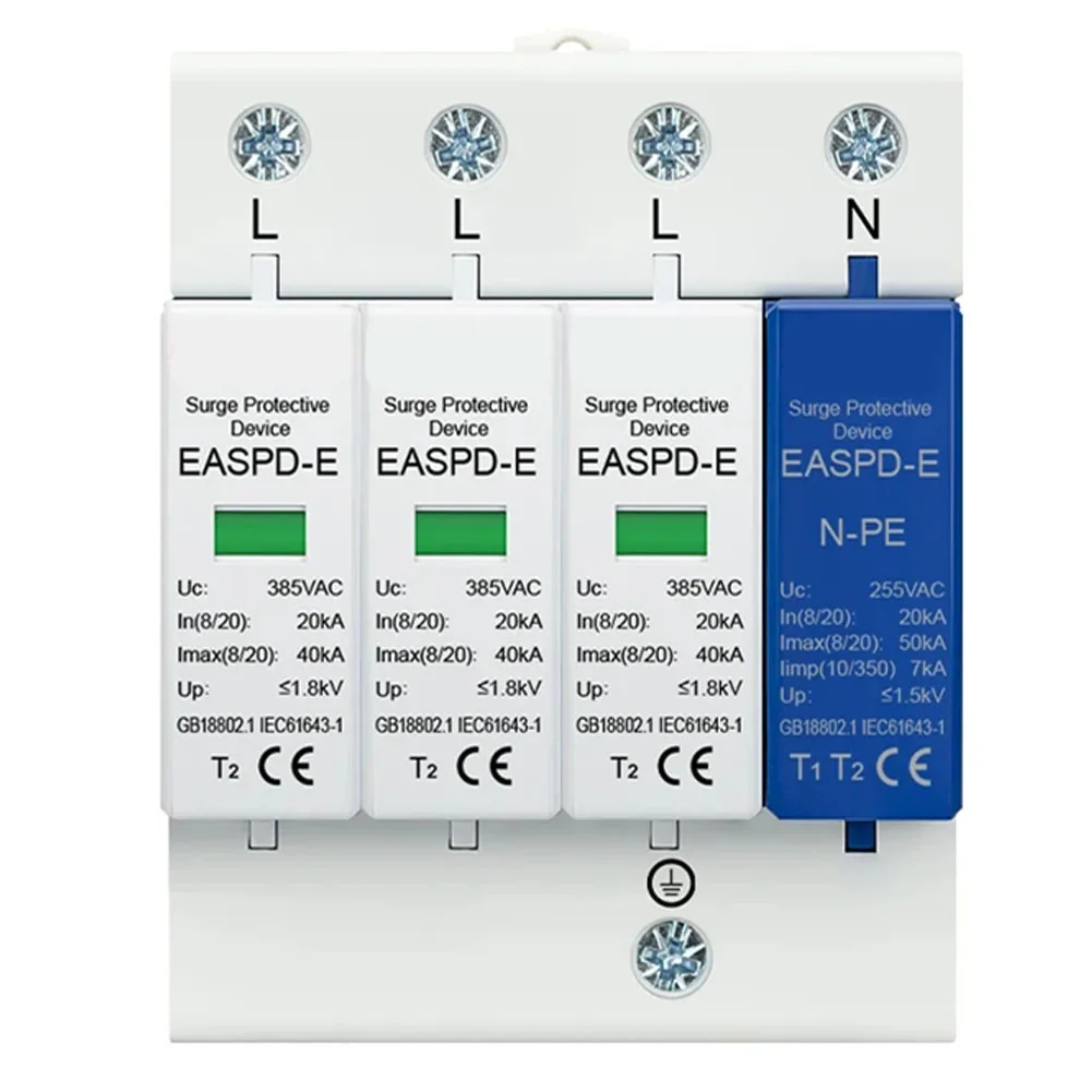 Home Protection Household Surge Protector Electrical Surge Device Maximum Discharge Current 40KA Protection Level IP 20
