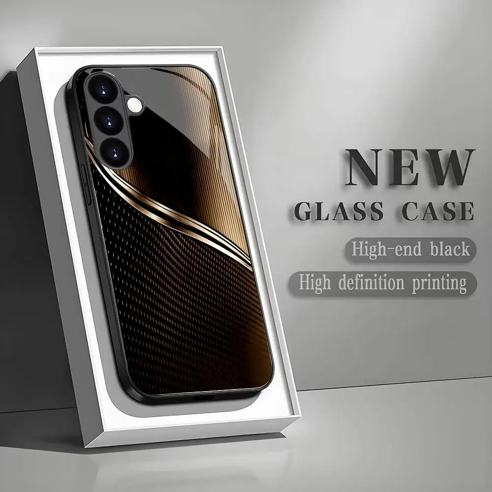 Gradient textured tempered glass phone case suitable for Samsung GalaxyS26 S25 S24 S23 S22 S20FE/Ultra/Plus anti drop back cover