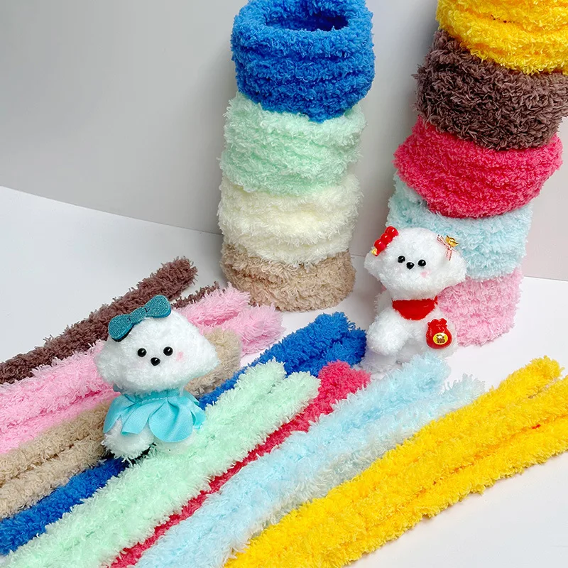 7/8/9Pcs Pastell Farbe Rohr Reiniger Weiche Dicke Rohr Vorbauten Lange Chenille Vorbauten Handwerk Supplie Korallen Fleece Rohr reiniger DIY Plüsch