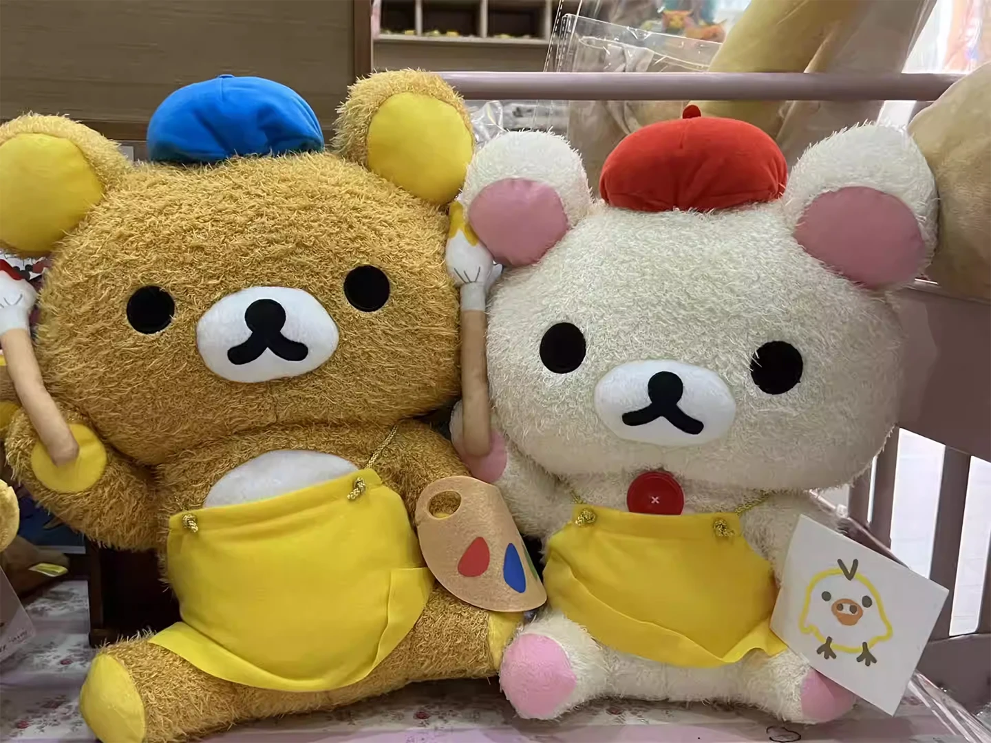 Nuovo carino Rilakkuma Korilakkuma orso pittore grande peluche imbottito cuscino cuscino giocattoli per bambini bambole bambini regali 37cm