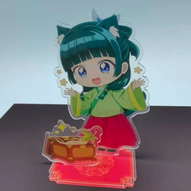 Anime The Apothecary Diaries Maomao Q Version Cat Ears Acrylic Stand With Ginseng Accessory Desktop Decor Ornament Props Gift
