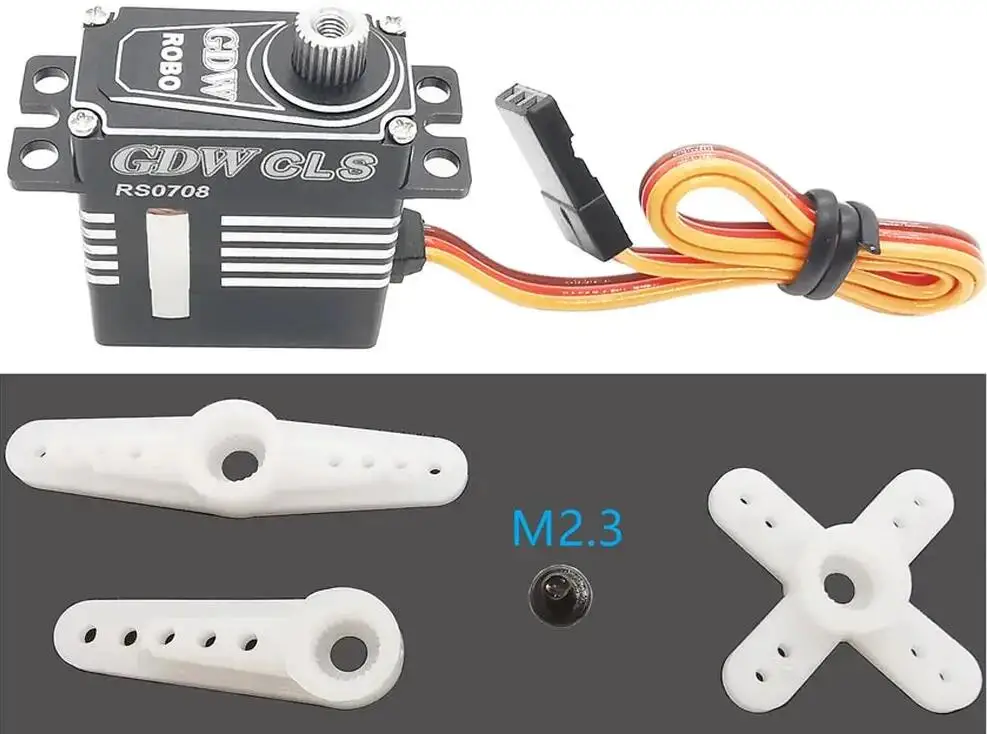 

GDW RS0708 High Speed Coreless Motor Metal Gear 350° 350-degree self-centering /360° continuous Mini Digital Servo 7.5kg.cm 20G