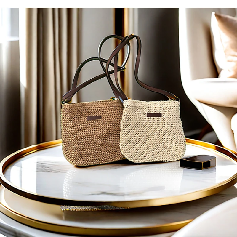 

Ladies Fashion Summer Straw Crossbody Bag Women Beach Holiday Shopping Woven Shoulder Handbag Messenger Purses For Women Bags