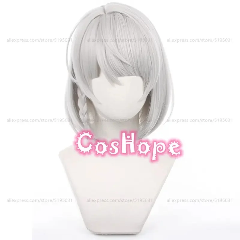 c'3,f\6;h'ZZZ Anby Demara 32cm Short Hair Silver White Wig Cosplay Anime Wigs Heat Resistant Synthetic Wig7;b'9.j/2\ view 3