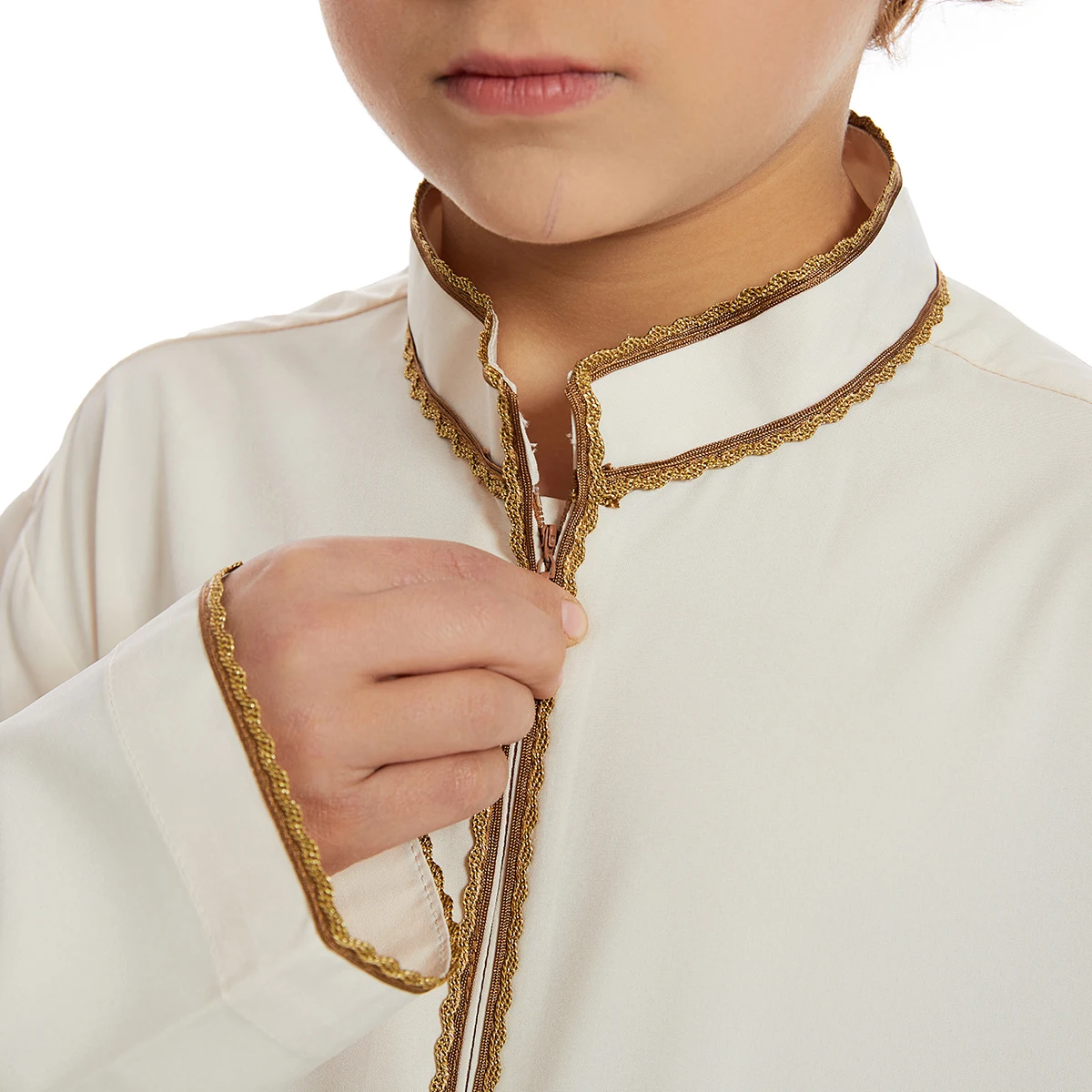 Ramadan Saudi Arabic Boys Jubbe Thobe Front Zipper Abaya Muslim Children Robe Dubai Kaftan Islamic Dress Gown Djellaba Dishdasha