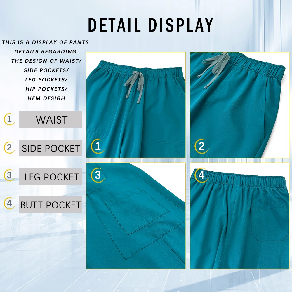 Zestaw Mundurów Medycznych Damski Unisex Kosmetyczka SPA Odzież Robocza Szpital Klinika Weterynaryjna Anestezjolog Odzież Robocza Stomatologia Mundurek Medyczny