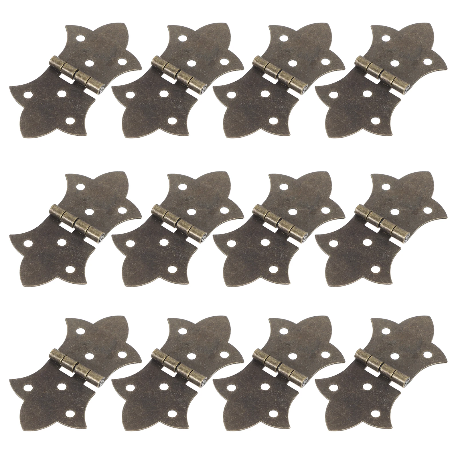 

12 Pcs Jewelry Box Hinges Vintage Old Cabinet Wooden Furniture Metal Iron Decorative