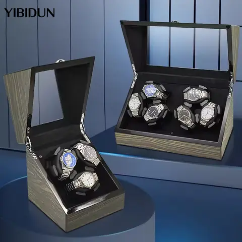 YIBIDUN 자동 시계 와인더, 3/6 슬롯 보관 케이스, 조용한 모터, 남성용/여성용 시계용 부드러운 베개, 시계 상자, USB 전원