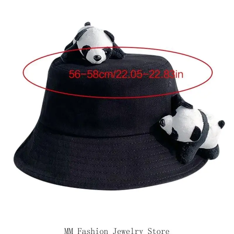 D0UB 팬더 모자 여름 모자 팬더 SunHat 키드 팬더 양동이 모자 Cloches 모자 팬더 어부 모자 분지 모자 여름 중산모 모자
