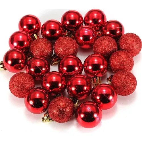 Sezy 60 Pcs Christmas Cici Top Ornament 3 cm Red Tree Ornament