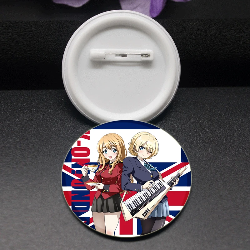 Fans Collections Anime Garupan Brooches Nishizumi Miho/Akiyama Yukari Enamel Pins Backpack Collar Badge Cartoon Jewelry Gifts