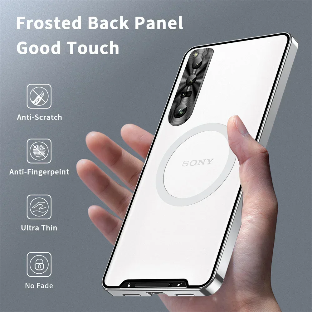 Luxury Metal Armor Case For Sony Xperia 1 VI Case Shockproof Full Lens Protection Cover Funda For Sony Xperia 5 V 1 V 10 IV Case