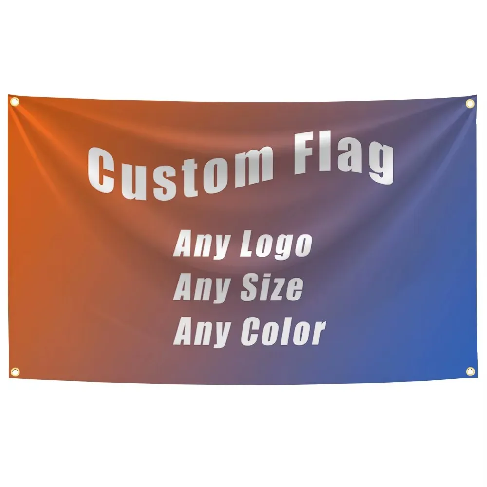 90x150cm Professional Custom Car Motorcycle FC Team or Conpany Logo Flag Polyester Printed Decoration Banner Tapestry