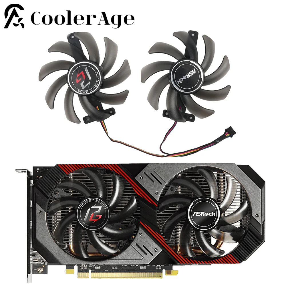 

New PVA080E12R 85MM Cooler Fan Replacement For ASROCK AMD Radeon RX 5500 5600 XT Phantom Gaming D 8G OC Graphics Video Card Fans