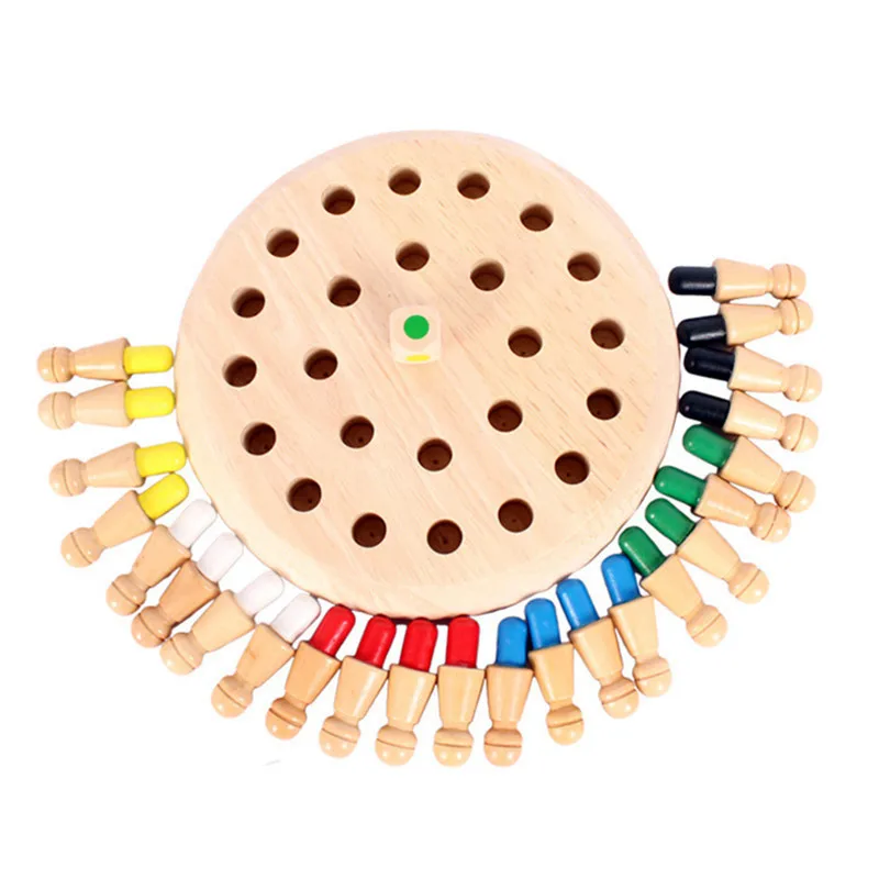 Wooden Memory Chess Match Stick Chess Color Puzzles Game Board Game Montessori Educational Toy Learning Toys For Kids Children