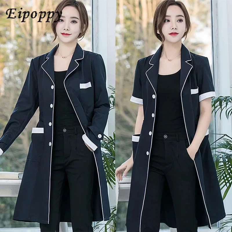 

Beauty Salon Work Wear High quality Spa Uniforms Tattooist Work clothing Lab Coat Summer Purple Long Sleeve Scrubs Uniform New