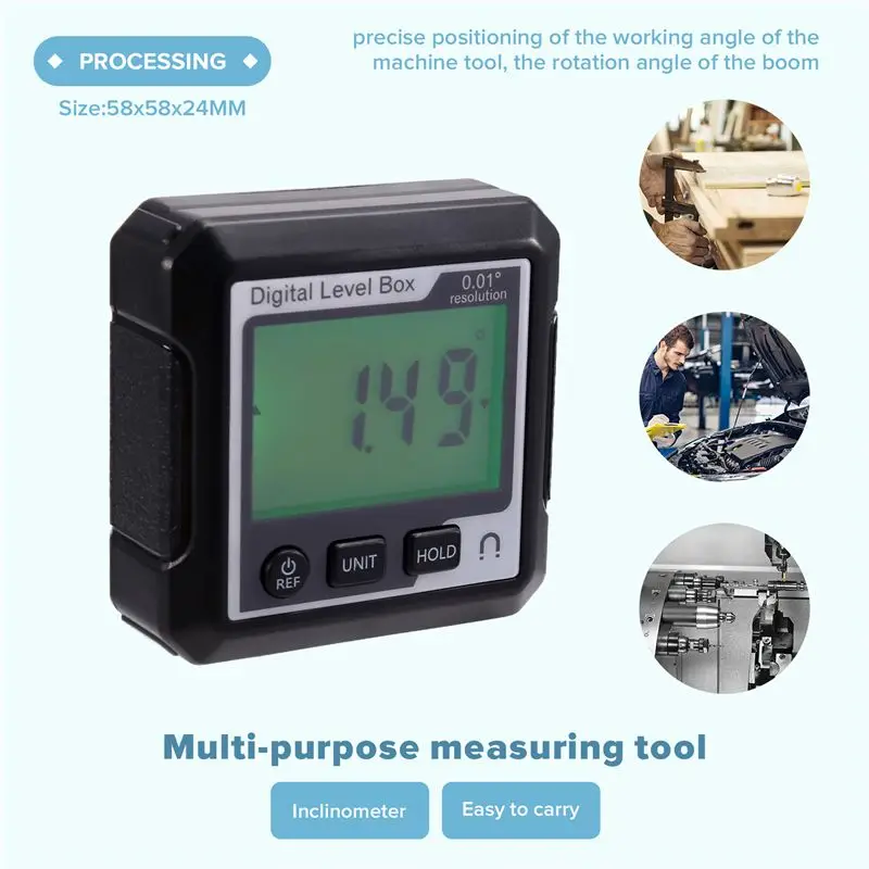 AT19-Digital Electronic Level Digital Angle Fnder 90°Magnetic Inclinometer Protractor Precision Level Measuring Inclinometer