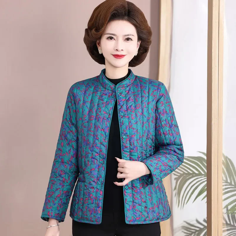Down Cotton Jacket Autumn Winter New Parkas Mother's Cotton-Padded Coat Thin Inner Liner Warm Down Coat Fashion Outerwear Ladies