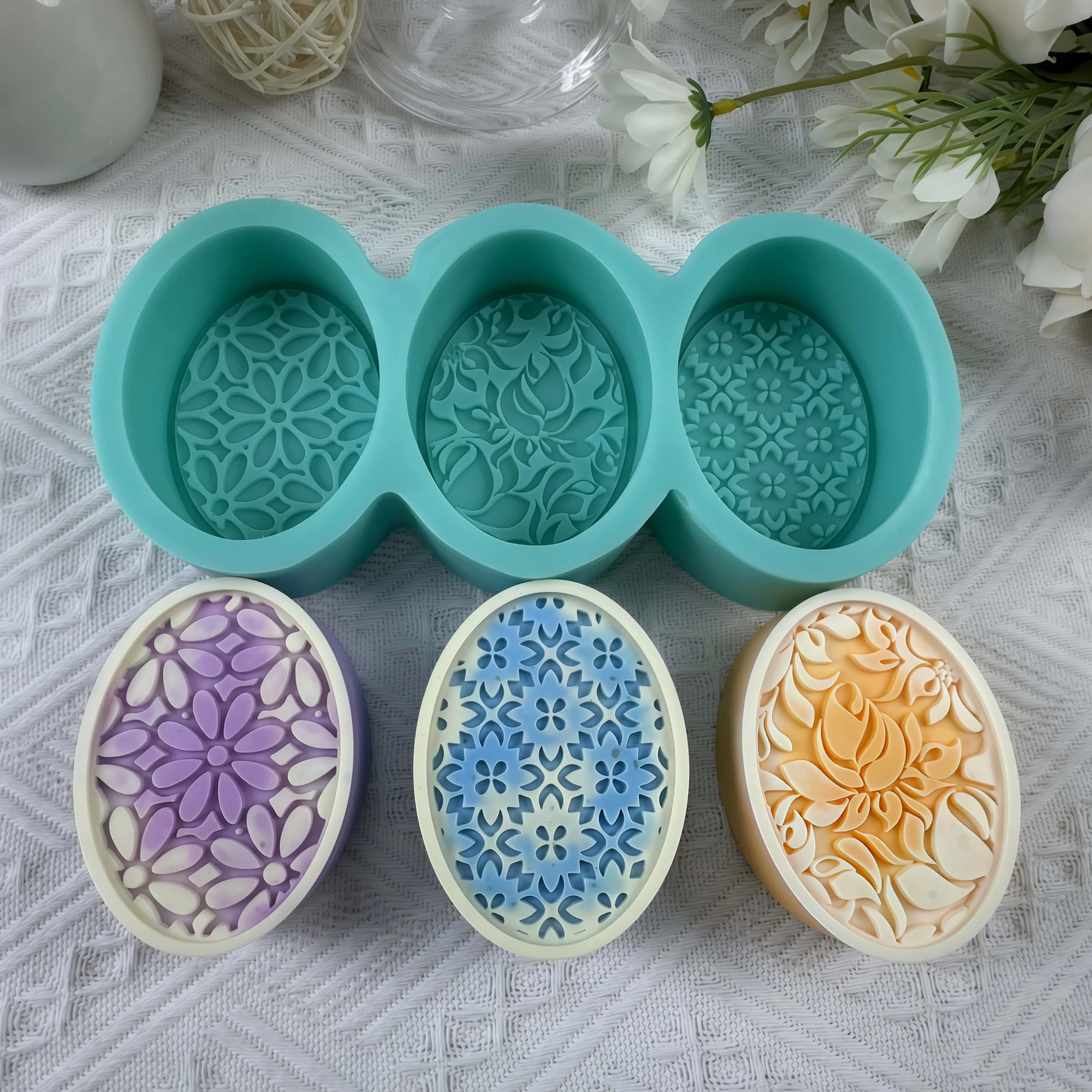 Ovale bloem zeep mallen DIY si - Soap Making Books recensie en prijs