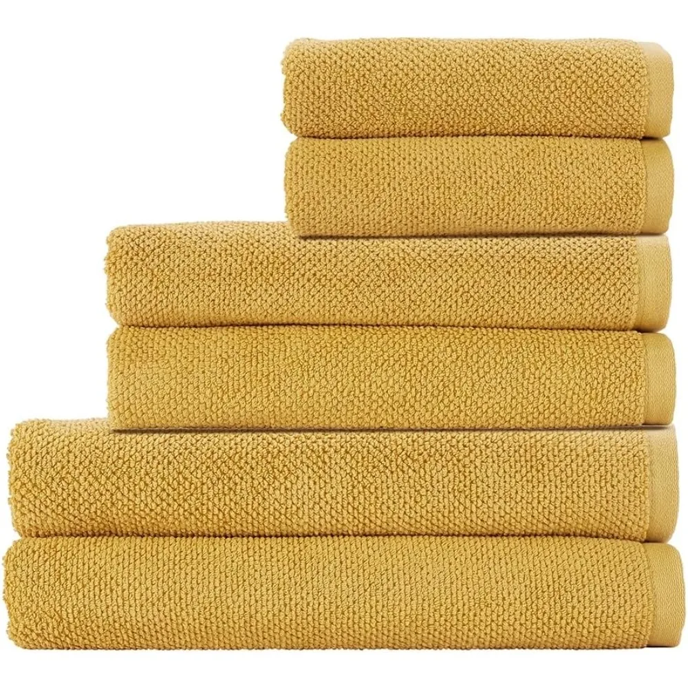 

Набор полотенец Brixton из трех предметов, желтый, 100% хлопок | 600ГСМ | 2 простыни для ванны 2 банных полотенца 2 полотенца для рук