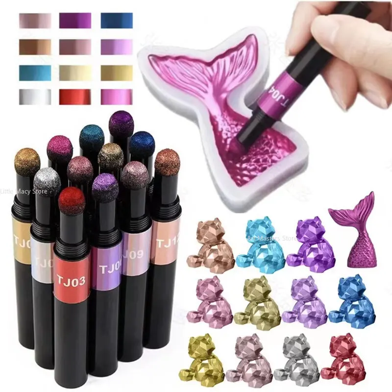 DIY Coloring Aurora Powder Airbrush Face Painting Nail Art Eyeshadow Mirror Magic Brush Solid Titanium Powder Air Cushion Pen