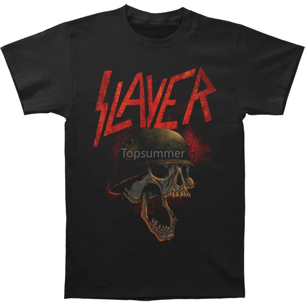 

Authentic Slayer Band Hellmitt Skull Thrash Metal T-Shirt S M L Xl 2Xl New Top Harajuku Short Sleeve Shirts