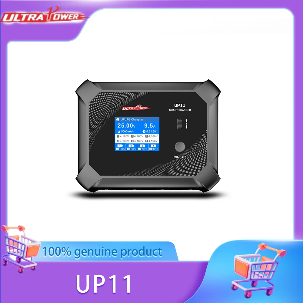 

Ultra Power Charger UP11 AC 100-240V DC 11.0-18.0V 4-Channel 1S-6S LiHv/LiPo/LiFe/Lilon/NiMH/NiCd/Pb2V-24VBattery Charger