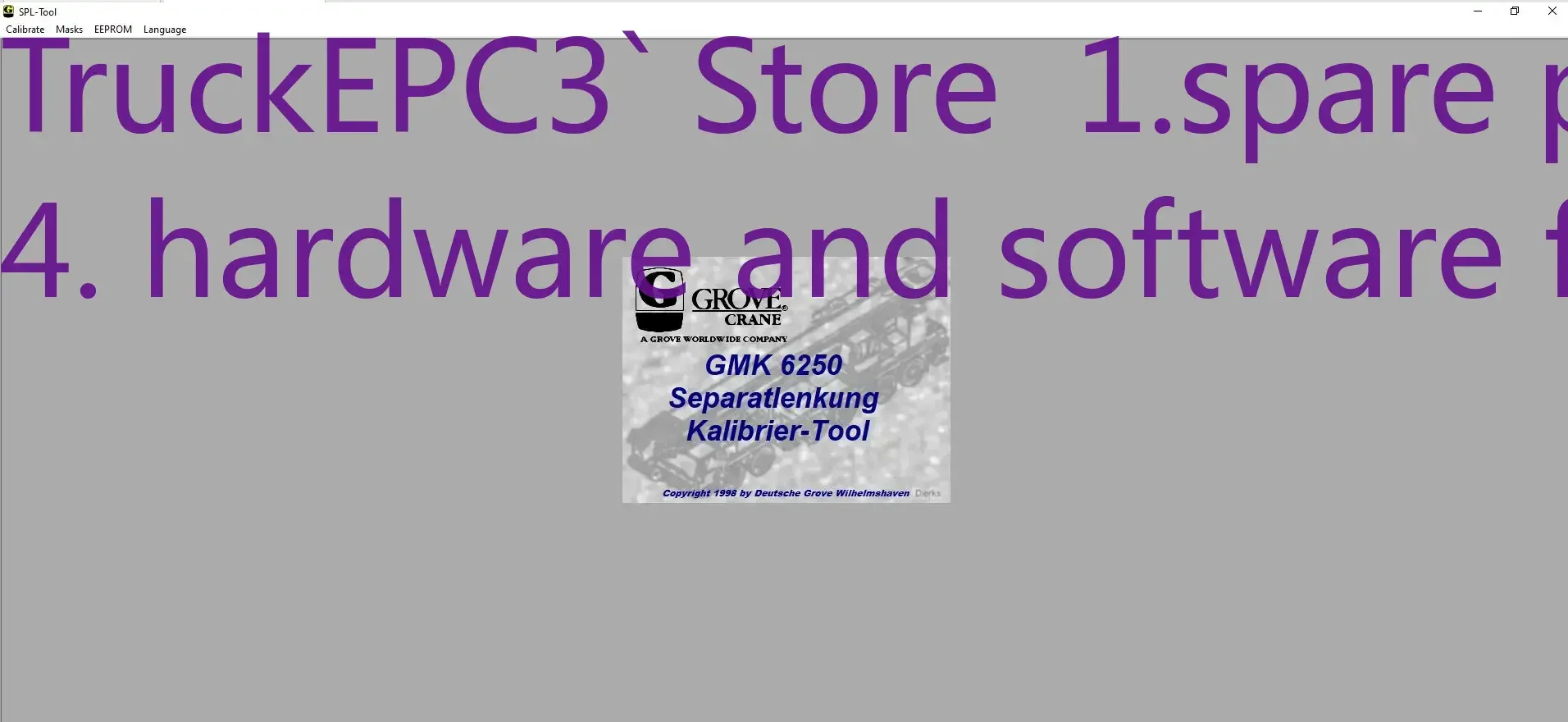 

TruckEPC3 Grove Crane GMK 6250 Инструмент Separatlenkung Kalibrier