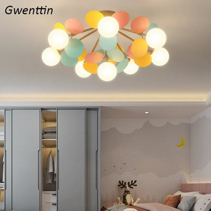 

Modern Lighting Ceiling Lamp Nordic Children Bedroom Living Room Decoration Ins Creative Petals Ceiling Chandelier Light Fixture