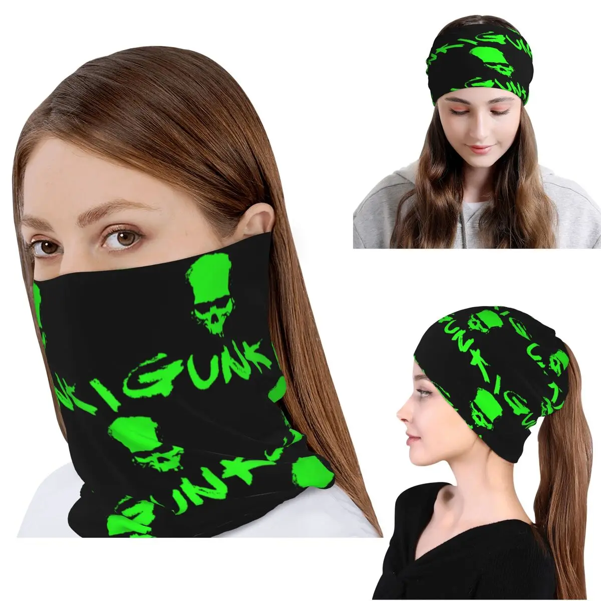 

Gunki Logo Angling Skull Fishing Gunki Bandana Neck Gaiter Magic Scarf Warm Face Mask Beanies Hat for Men Women Adult Breathable