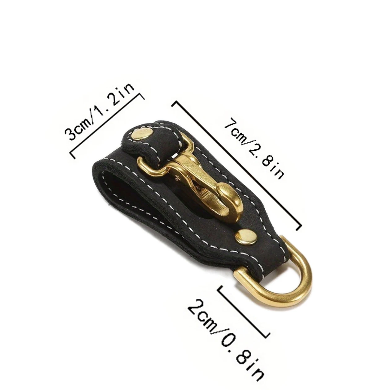 1pc Premium First-layer Cowhide Waist Keychain - Durable Tactical Buckle for Car Keys, Mountaineering, and Rock Climbing - Hands