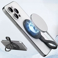 Strong Magnetic Finger Ring Magsafe Cellphone Grip Car Phone Holder Stand 360° Rotation Folding With Strap For iPhone 16 Samsung