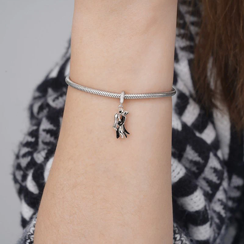 925 Sterling Silver Jack&Sally Embrace Love Pendant Dangle Charm Fit Original Pandora Charm Bracelets Pendant Jewelry Berloque