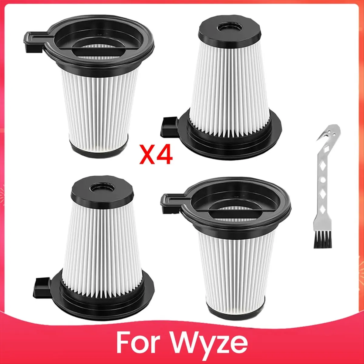 [A99U] Replacement Filters for Cordless Vacuum Cleaner Accessories Kit,4 Pack Filters and 1 Cleaning Brush